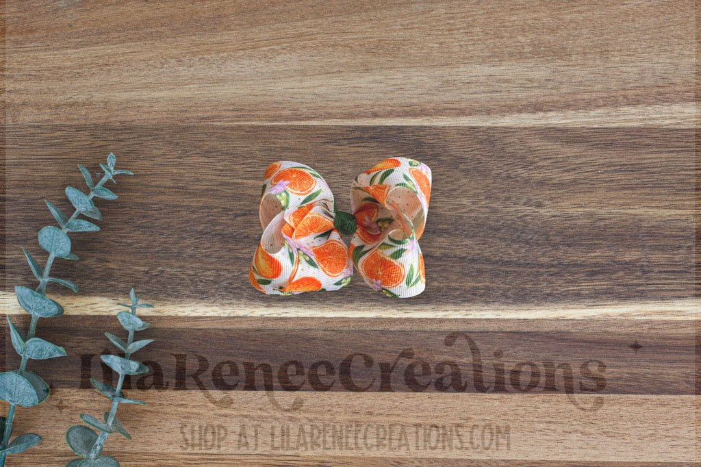 RTS Oranges Hair Bows - LilaReneeCreations