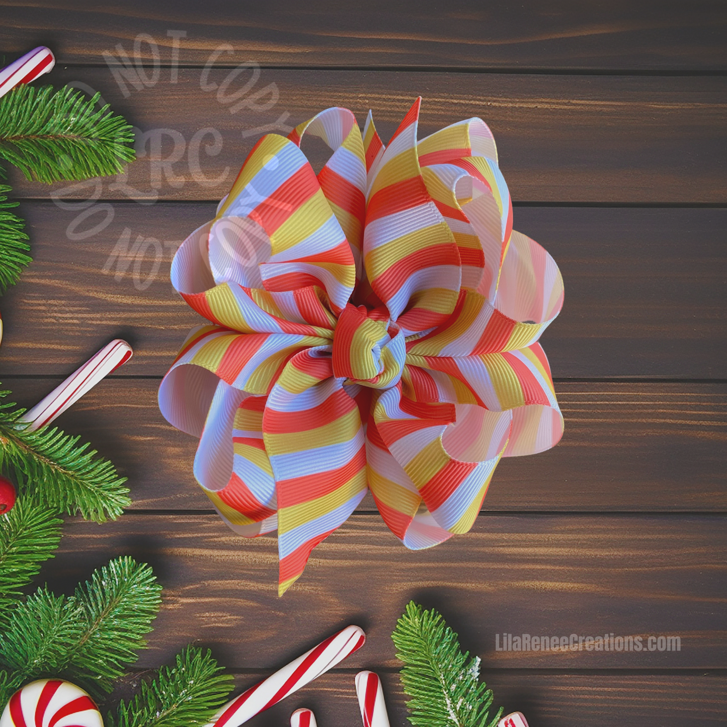 RTS Candy Corn Stripes Hair Bow