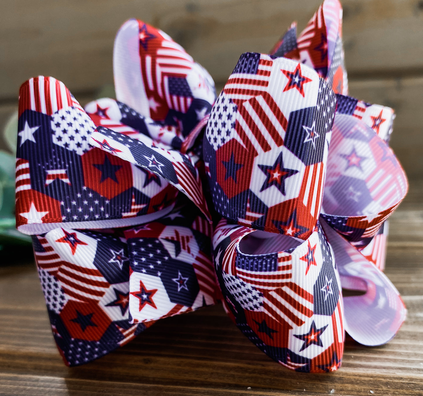 Patchwork Flags Hair Bows - LilaReneeCreations