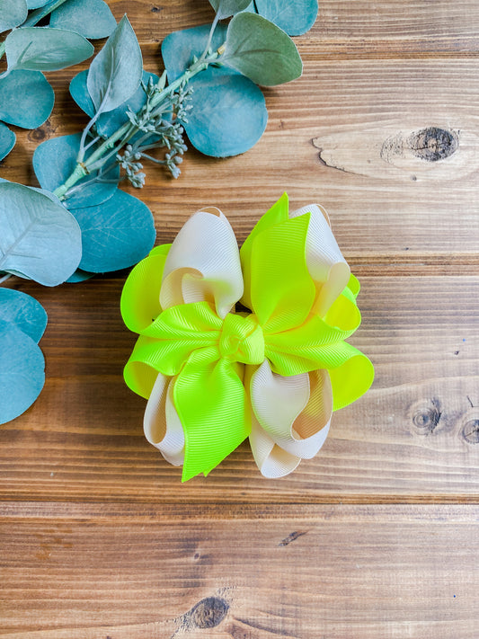 Neon Yellow ~ Neons & Neutrals Collection Multi Hair Bows - LilaReneeCreations