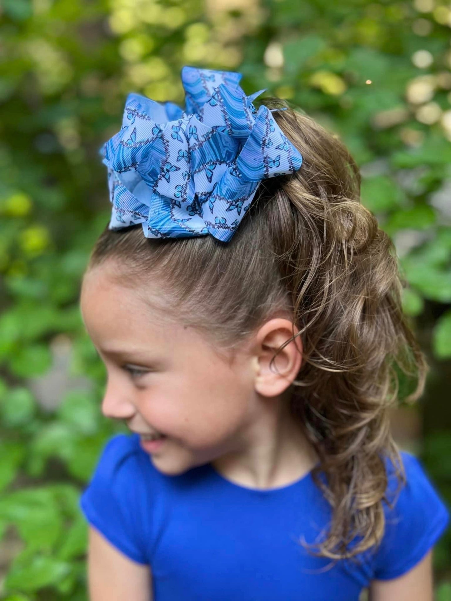 Blue Butterfly Hair Bows - LilaReneeCreations