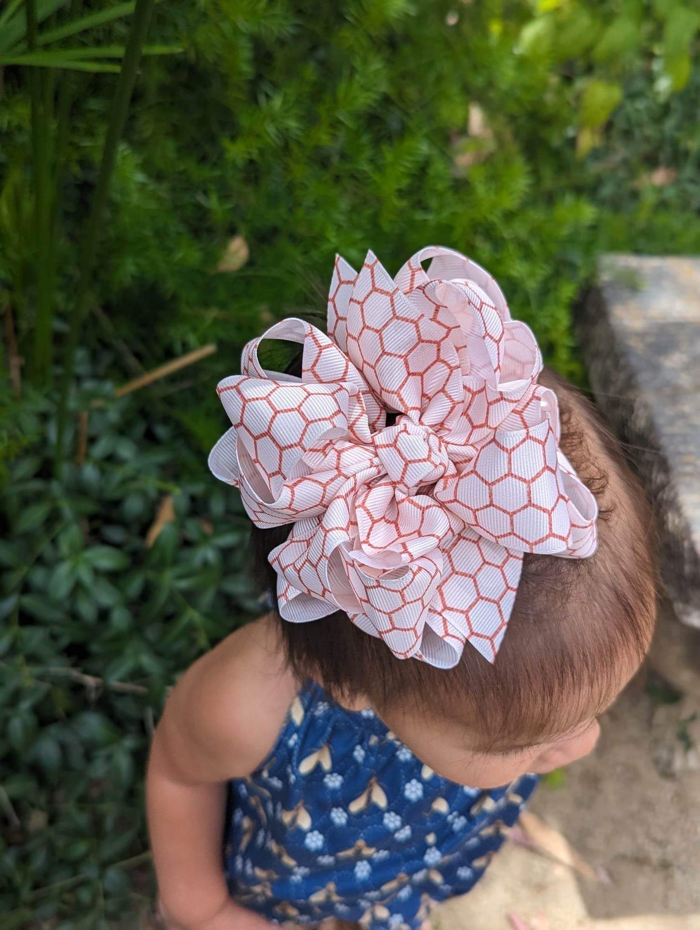 Rose Gold Honeycomb Hair Bows - LilaReneeCreations