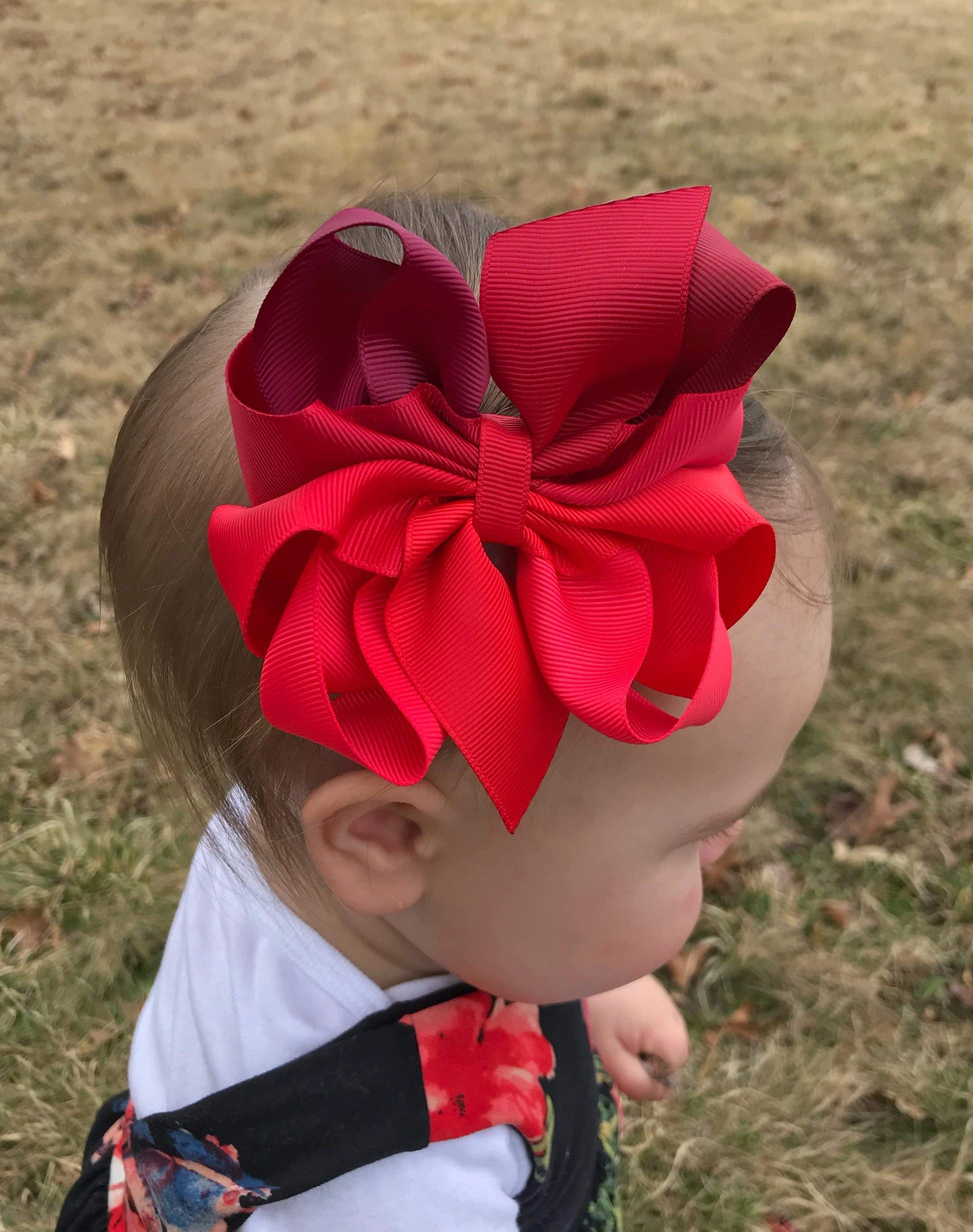 Reds Ombre Multi Hair Bows - LilaReneeCreations