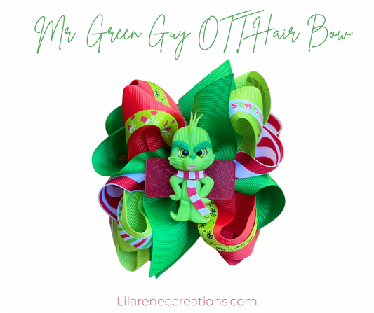 Mr. Green Guy OTT Multi Hair Bow - LilaReneeCreations