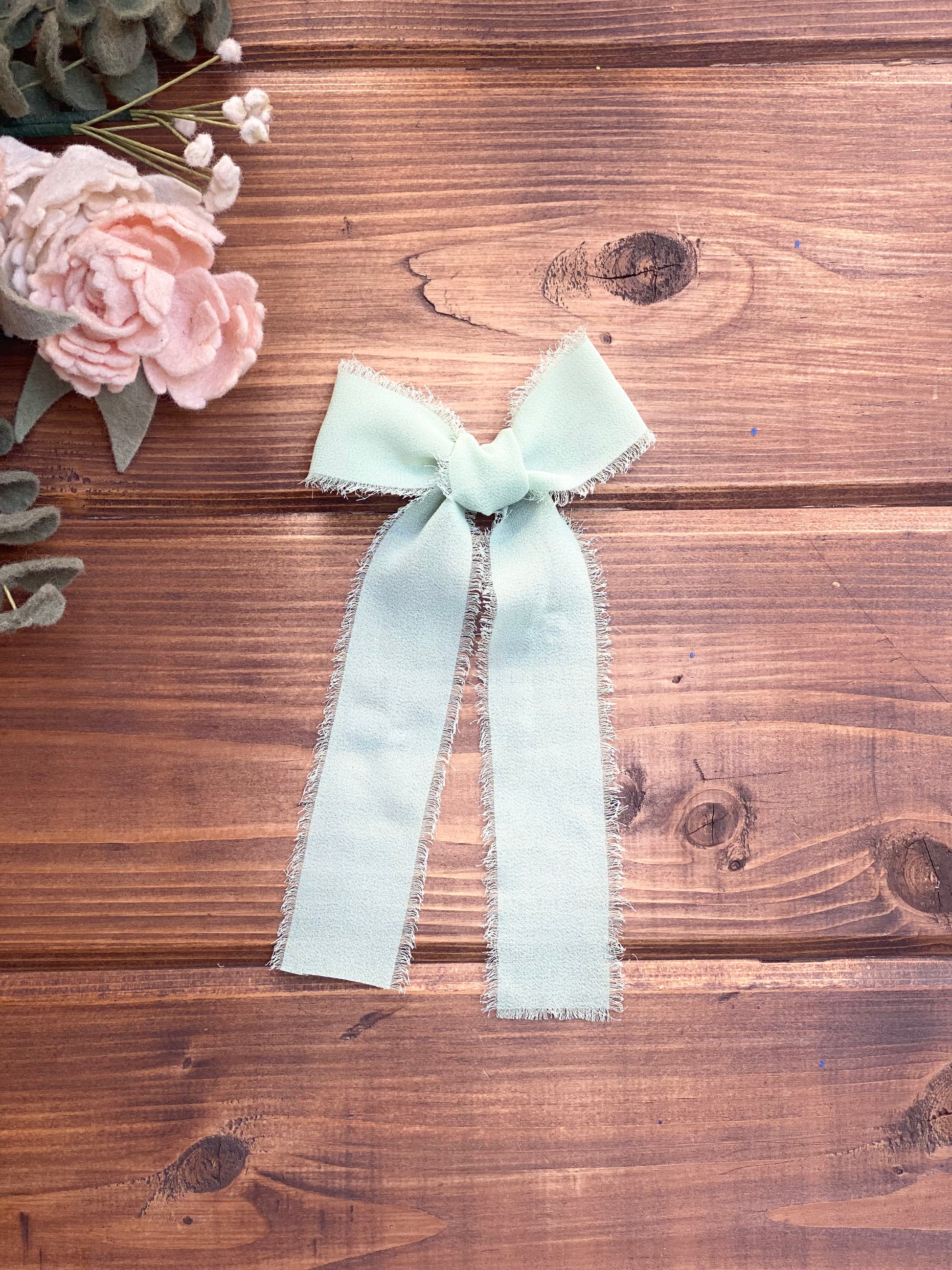 Green & Neutrals Chiffon Frayed Edge Sterling - LilaReneeCreations