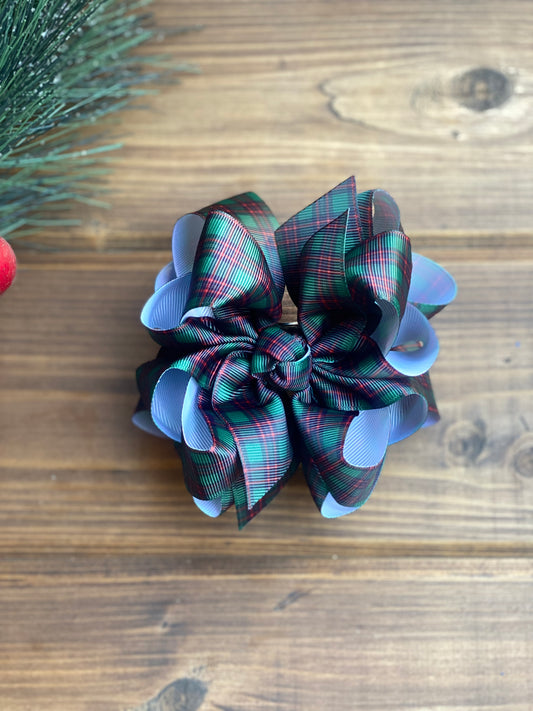 Green Plaid Hair Bows - LilaReneeCreations