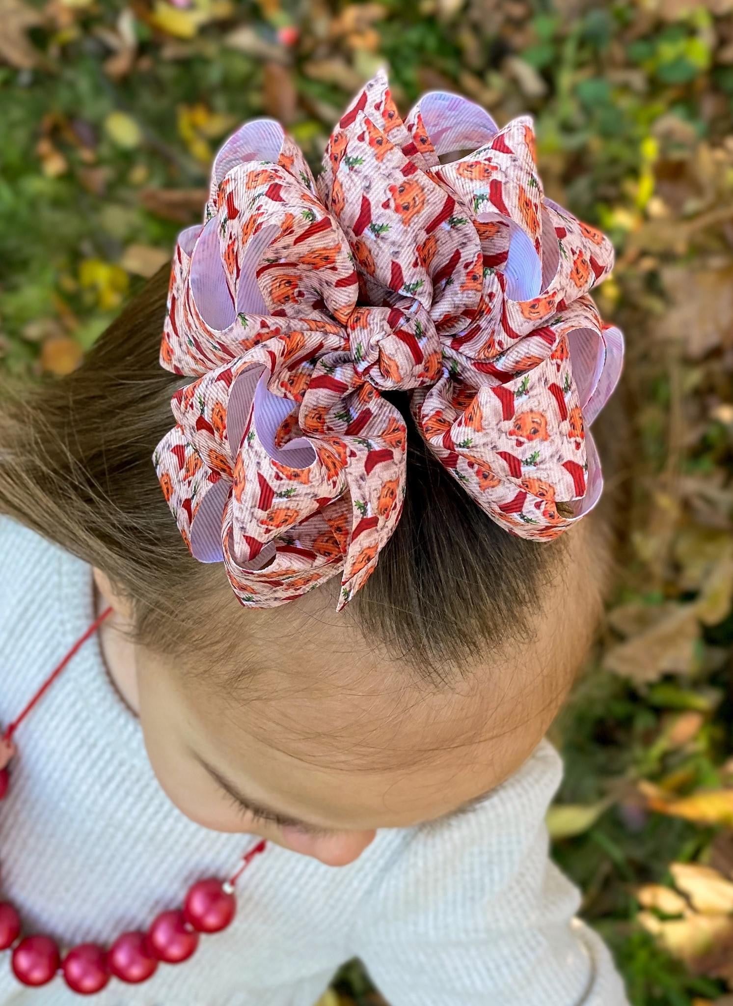 Vintage Santa Hair Bows - LilaReneeCreations