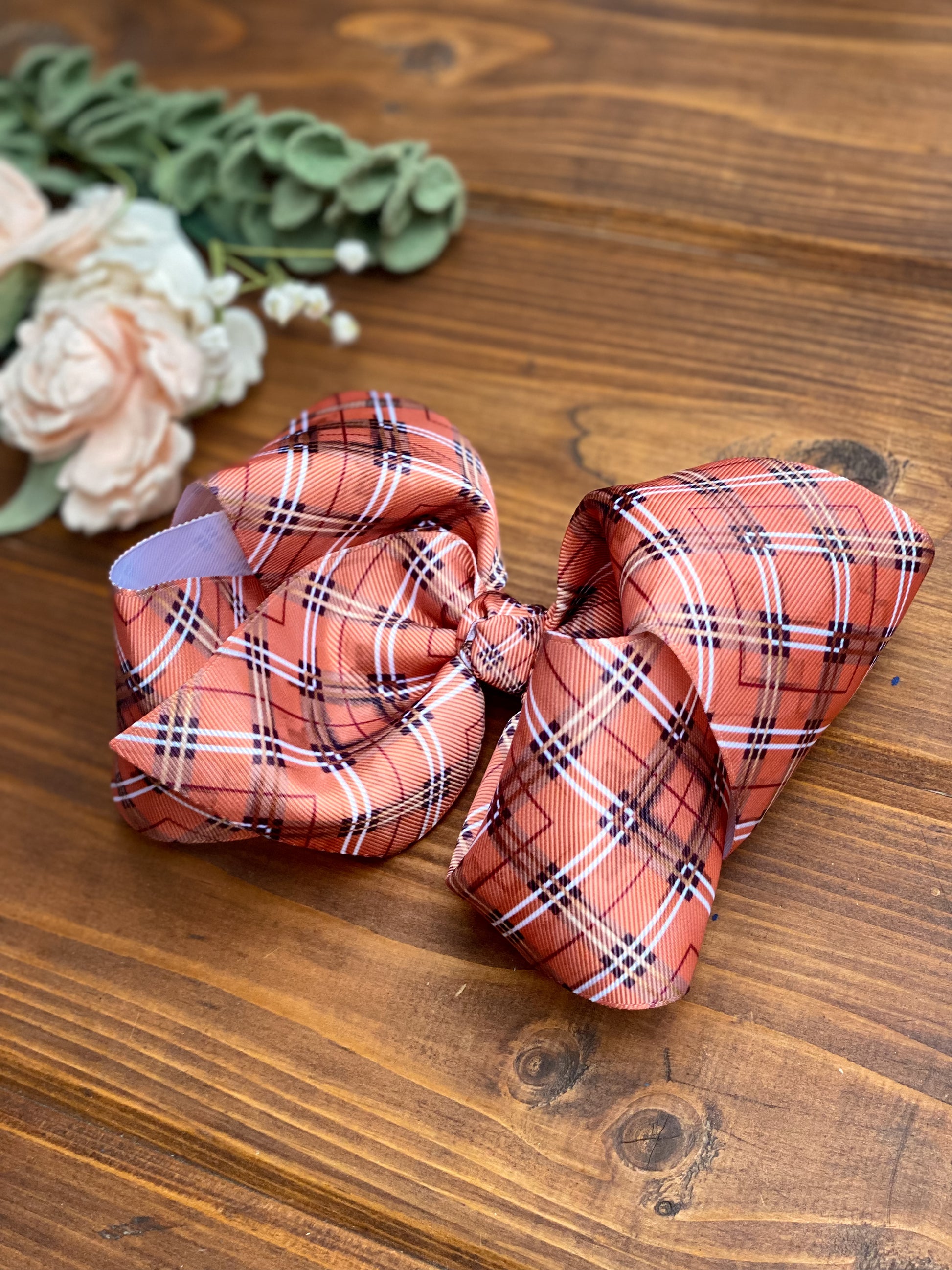 Fall Plaid XL boutique Hair Bows - LilaReneeCreations