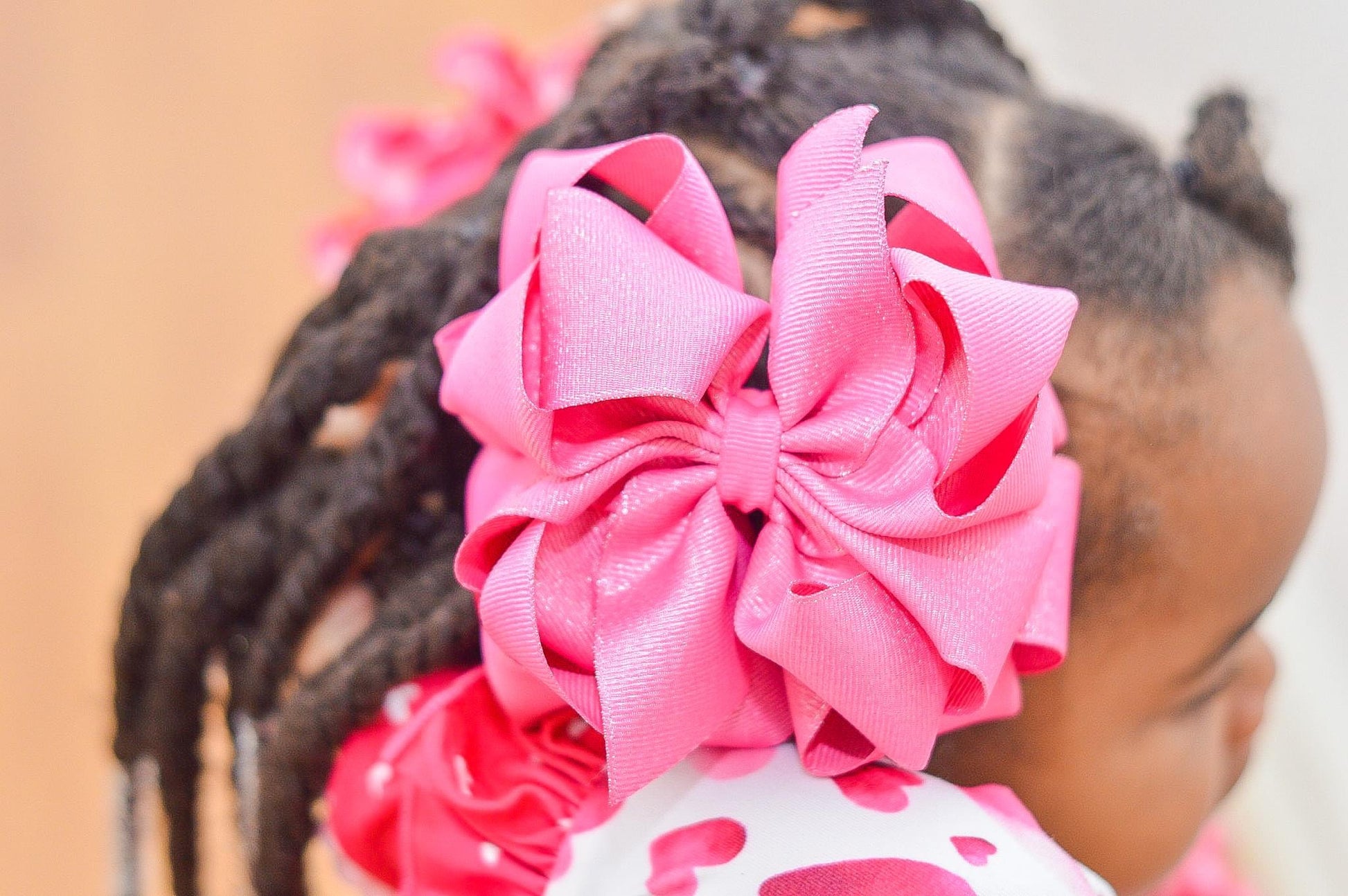 Hot Pink Metallic Hair Bows - LilaReneeCreations