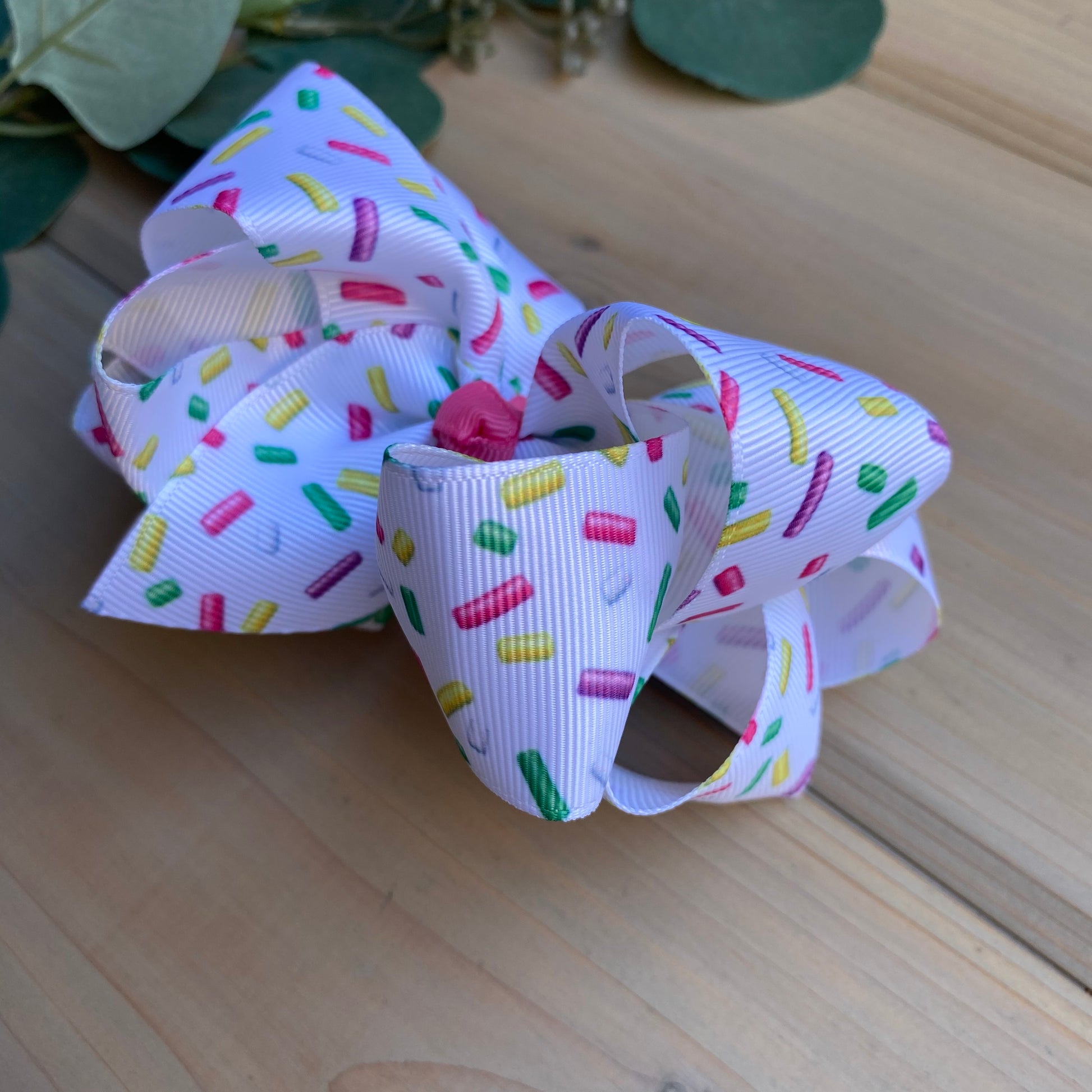 Rainbow Sprinkles Hair Bows - LilaReneeCreations
