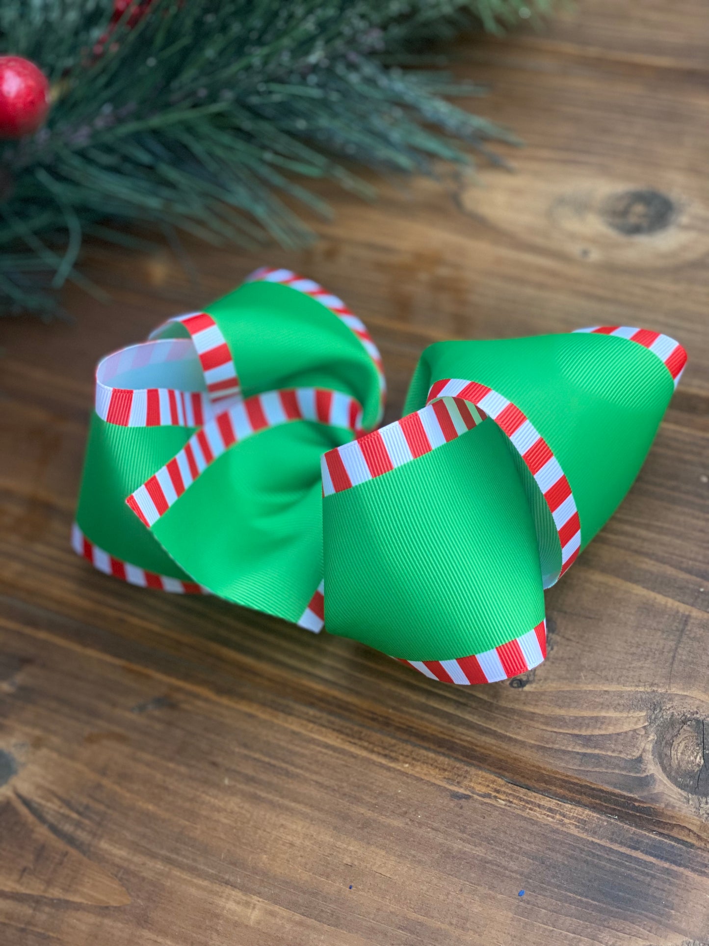 Grinchmas Stripes XL boutique Hair Bows - LilaReneeCreations