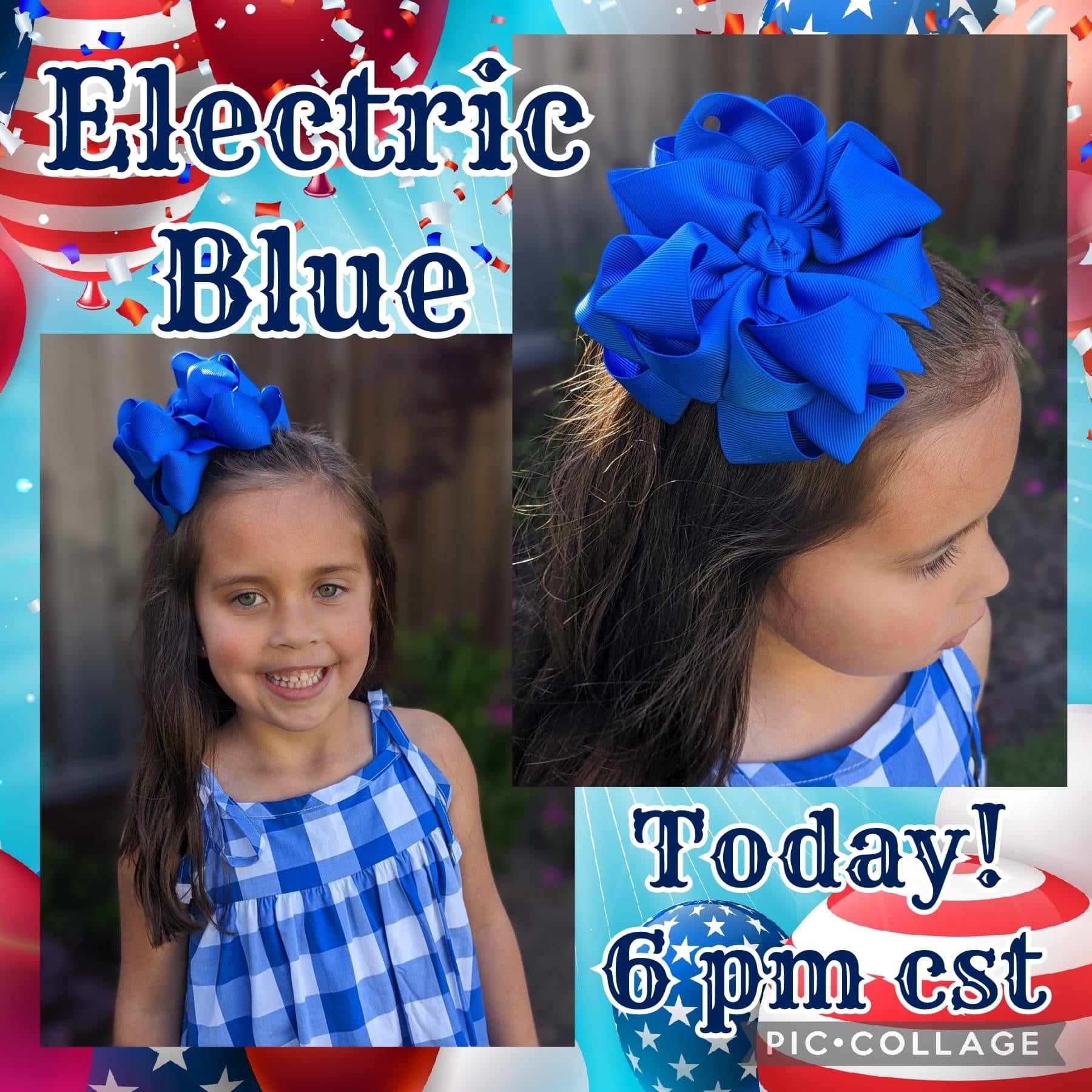 Electric Blue Exclusive Solid Hair Bows - LilaReneeCreations