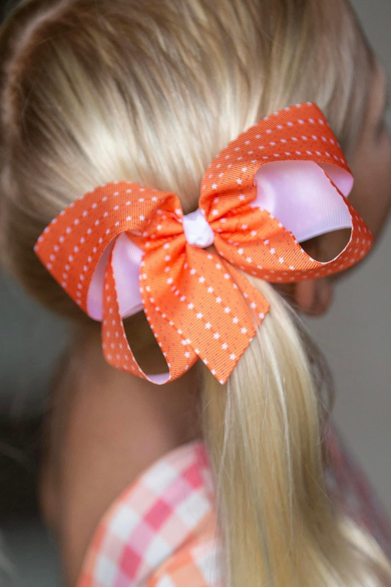 Orange mini stars Hair Bows - LilaReneeCreations