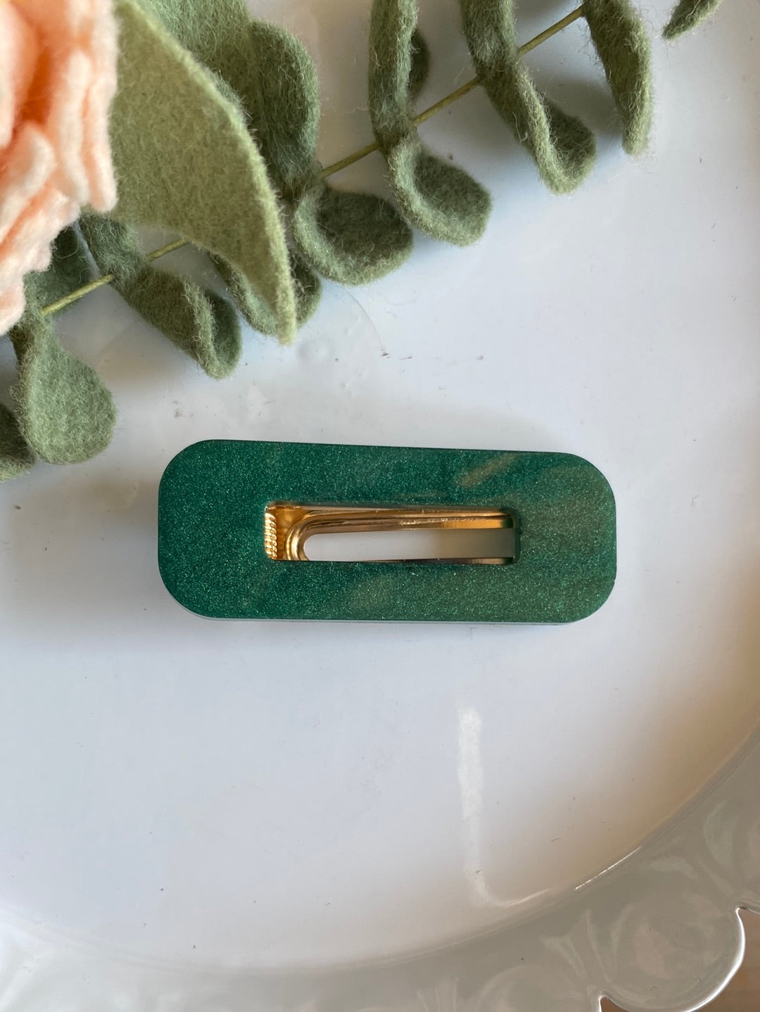 Emerald Shimmer Sierra Hair Clip - LilaReneeCreations