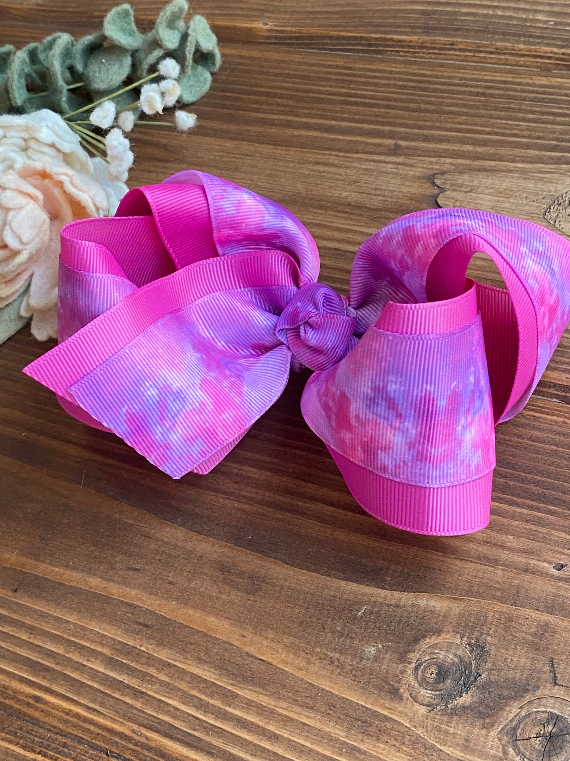 Pink/Purple Watercolor layered XL Hair Bows - LilaReneeCreations