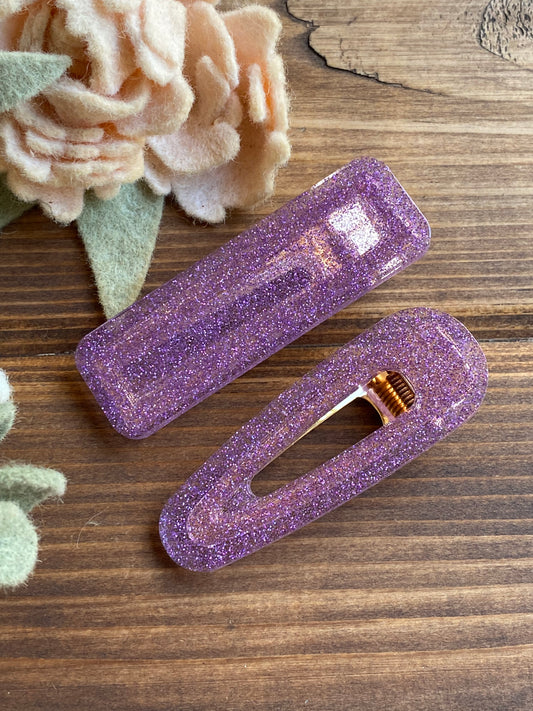 Purple Fine Glitter Sierra Hair Clip - LilaReneeCreations