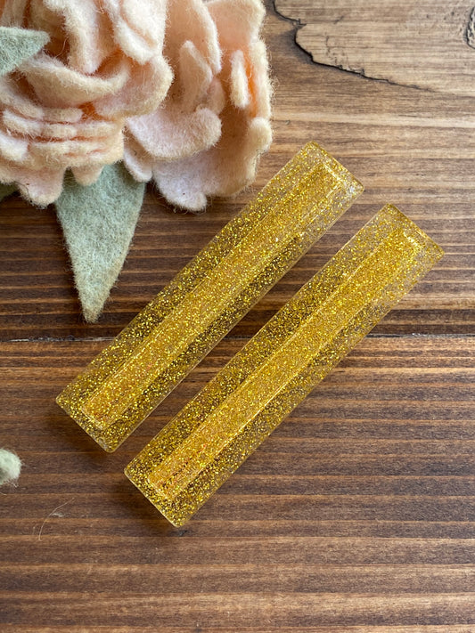 Yellow gold Fine glitter Sierra Hair Clip - LilaReneeCreations