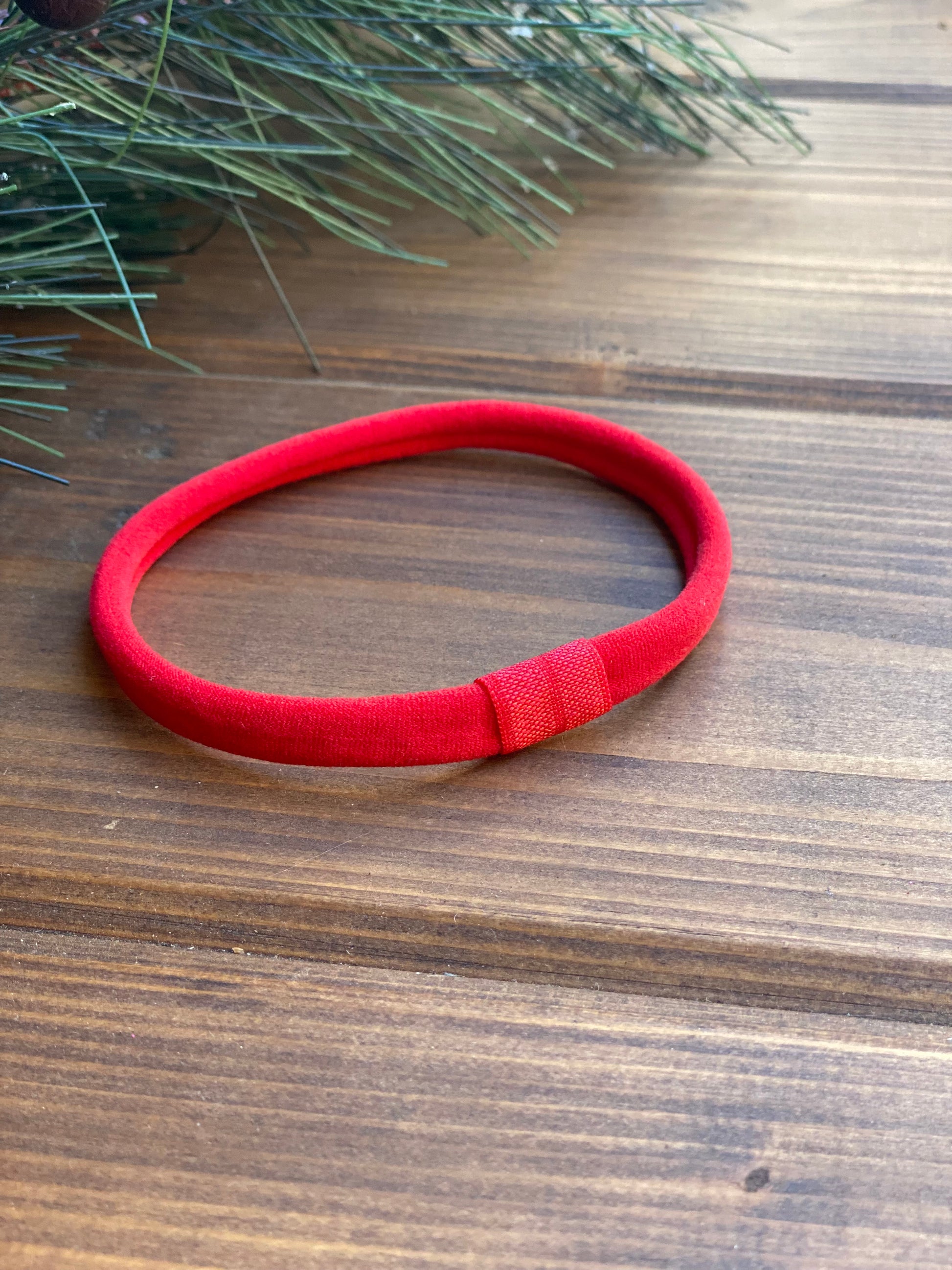 Red Interchangeable Thick OS Nylon Headband - LilaReneeCreations