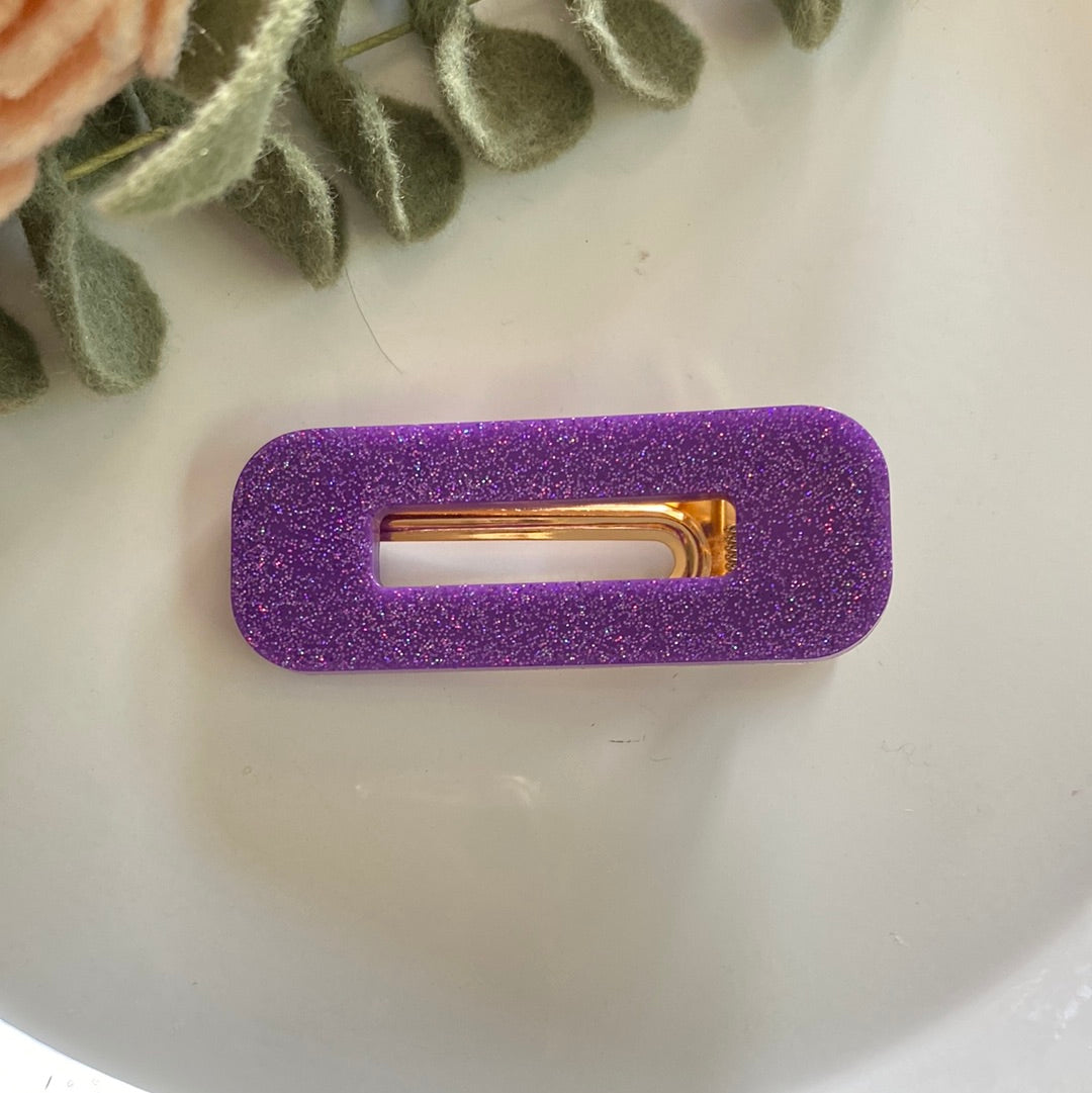 Purple fine glitter Sierra Hair Clip - LilaReneeCreations