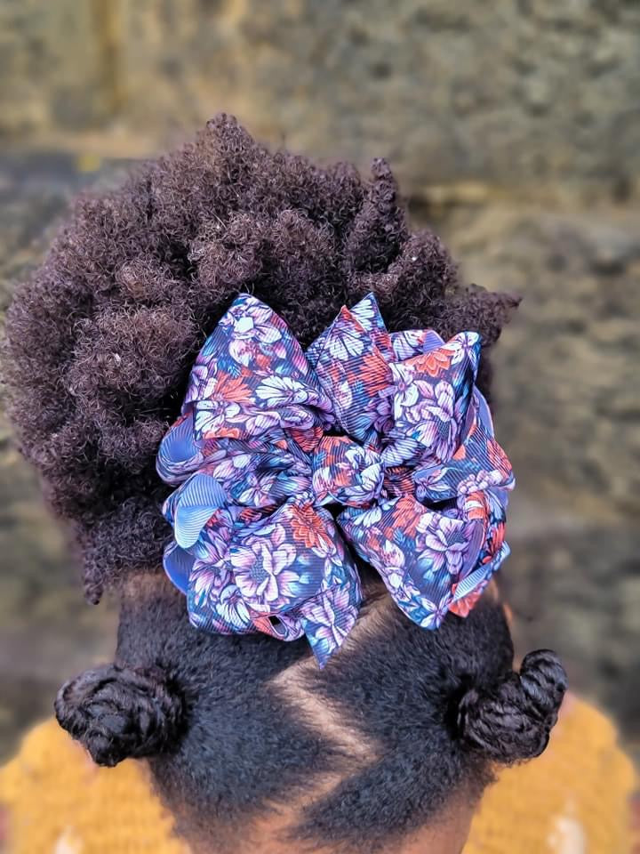 Deep Floral Hair Bows - LilaReneeCreations