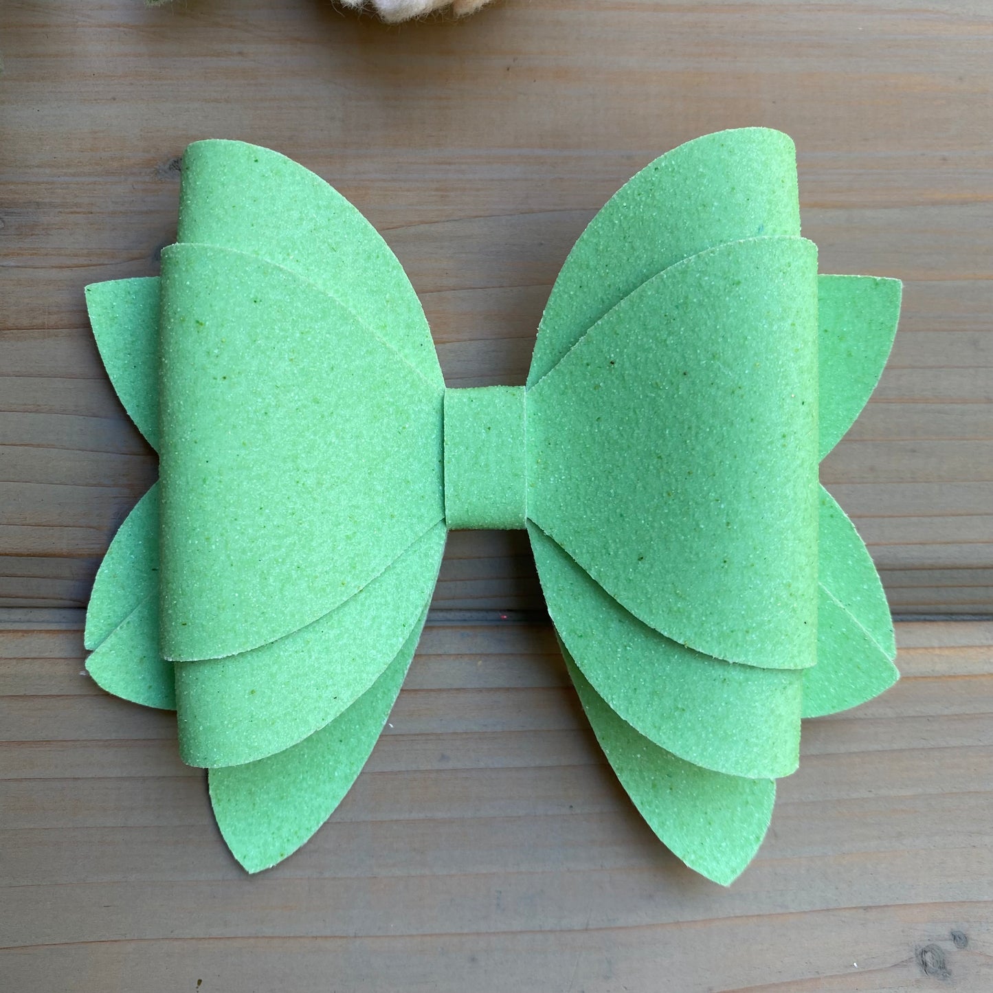 Soft Green 4” Renee Glitter Hair Bow - LilaReneeCreations