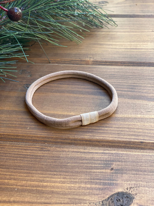Mocha Interchangeable Thick OS Nylon Headband - LilaReneeCreations