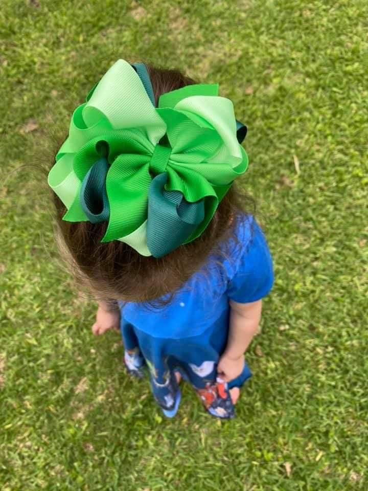 Greens Ombre Multi Hair Bows - LilaReneeCreations