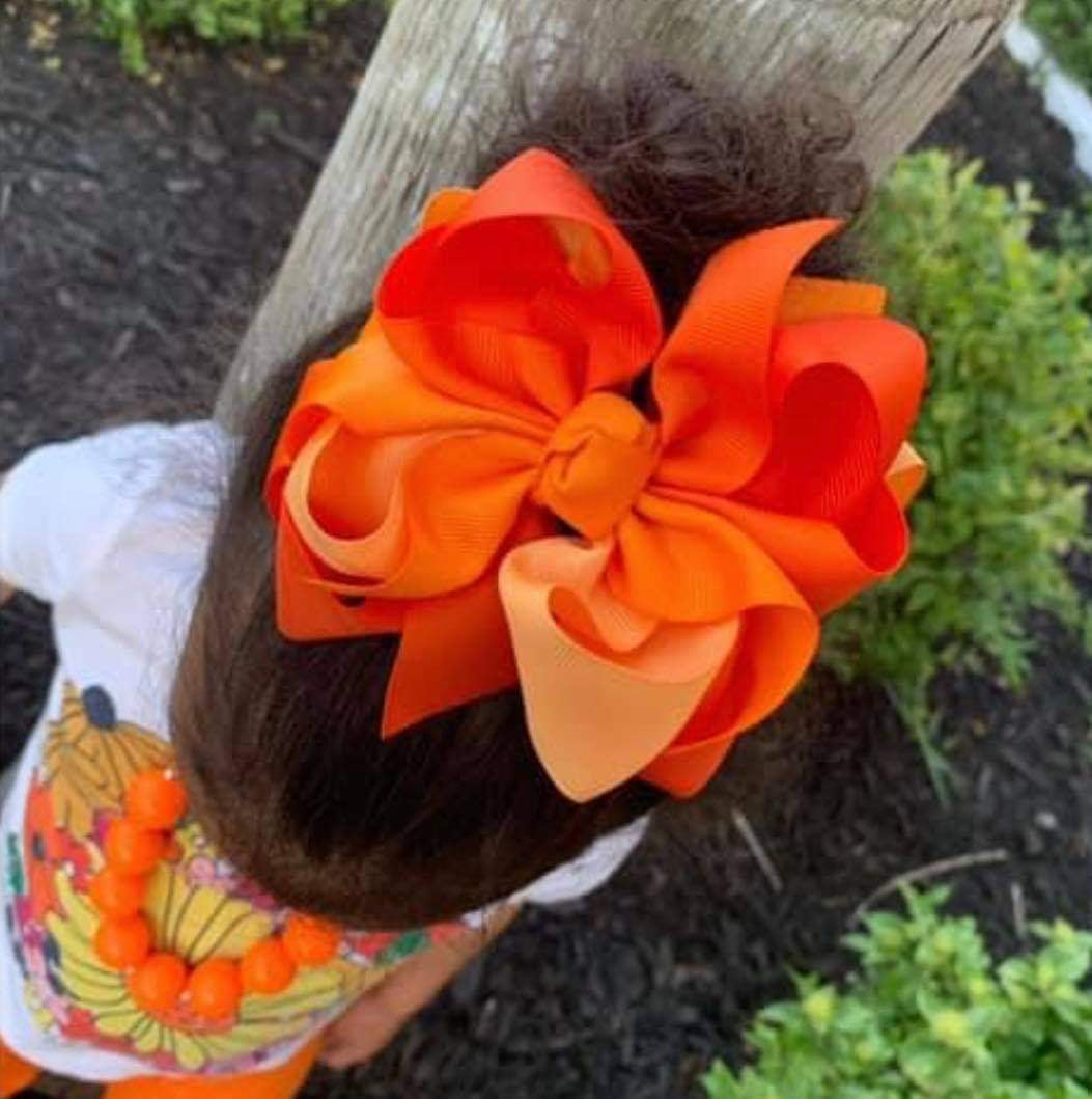 Oranges Ombre Multi Hair Bows - LilaReneeCreations