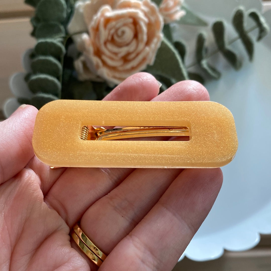 Peach gold shimmer Sierra Hair Clip - LilaReneeCreations
