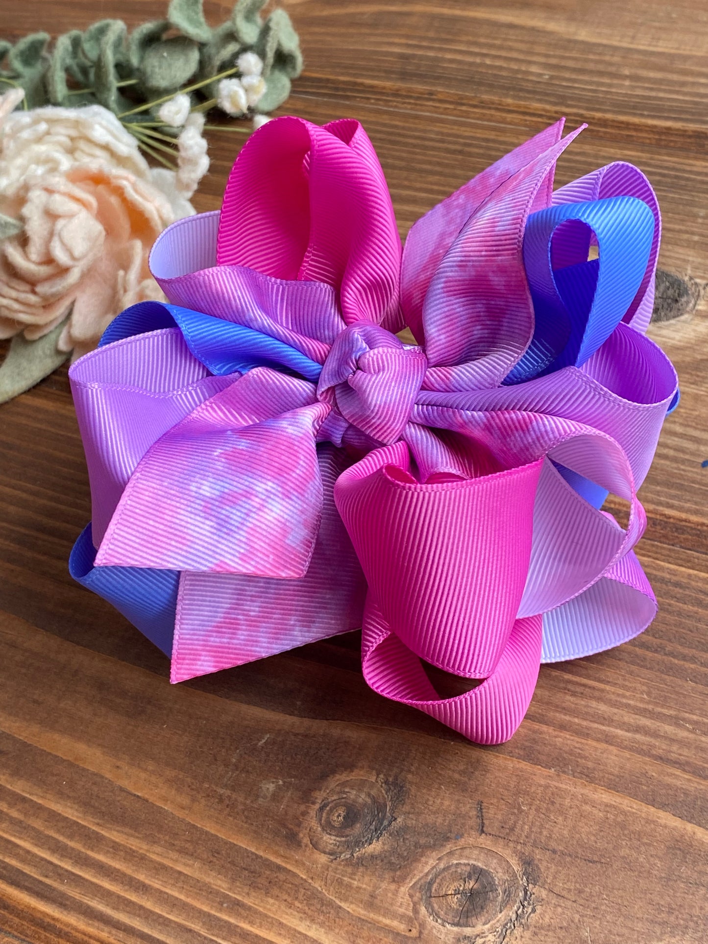 Pink/Purple Watercolor Multi Hair Bows - LilaReneeCreations