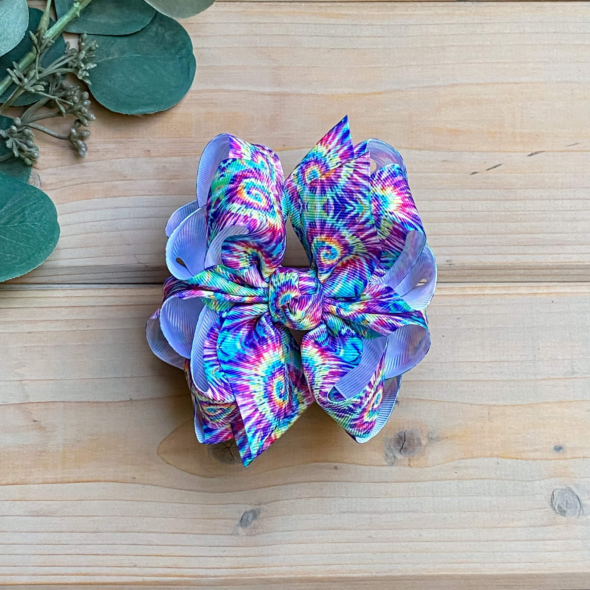 Neon Swirl Tie Dye Hair Bows - LilaReneeCreations