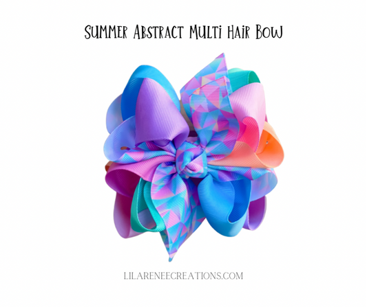 Summer Abstract Multi Hair Bow - LilaReneeCreations