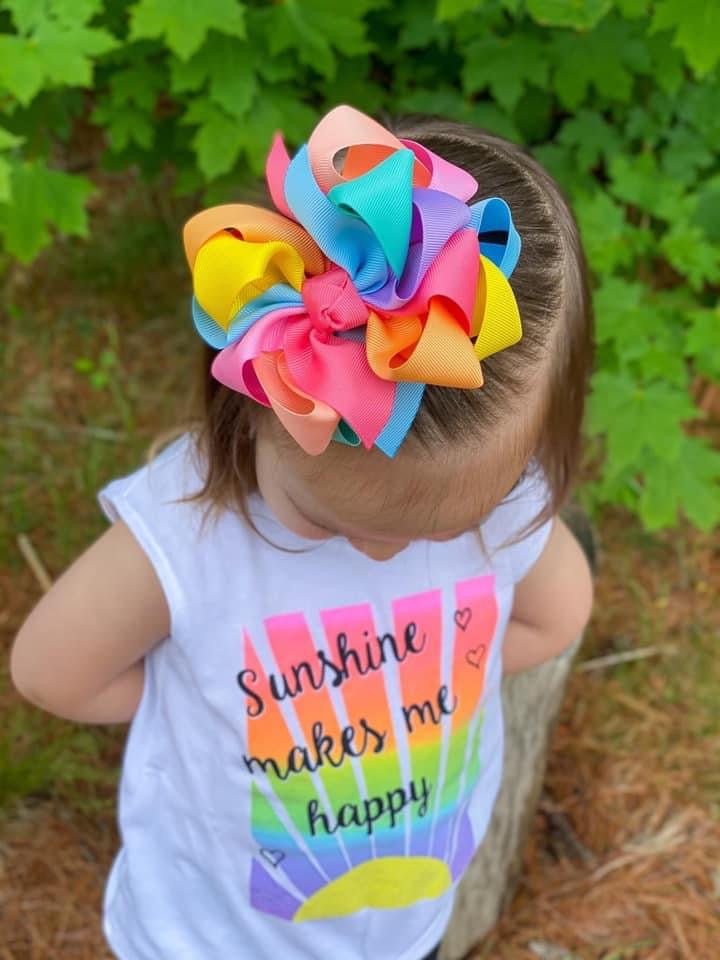 RESTOCK Mermaid Rainbow Multicolor Hair Bow - LilaReneeCreations