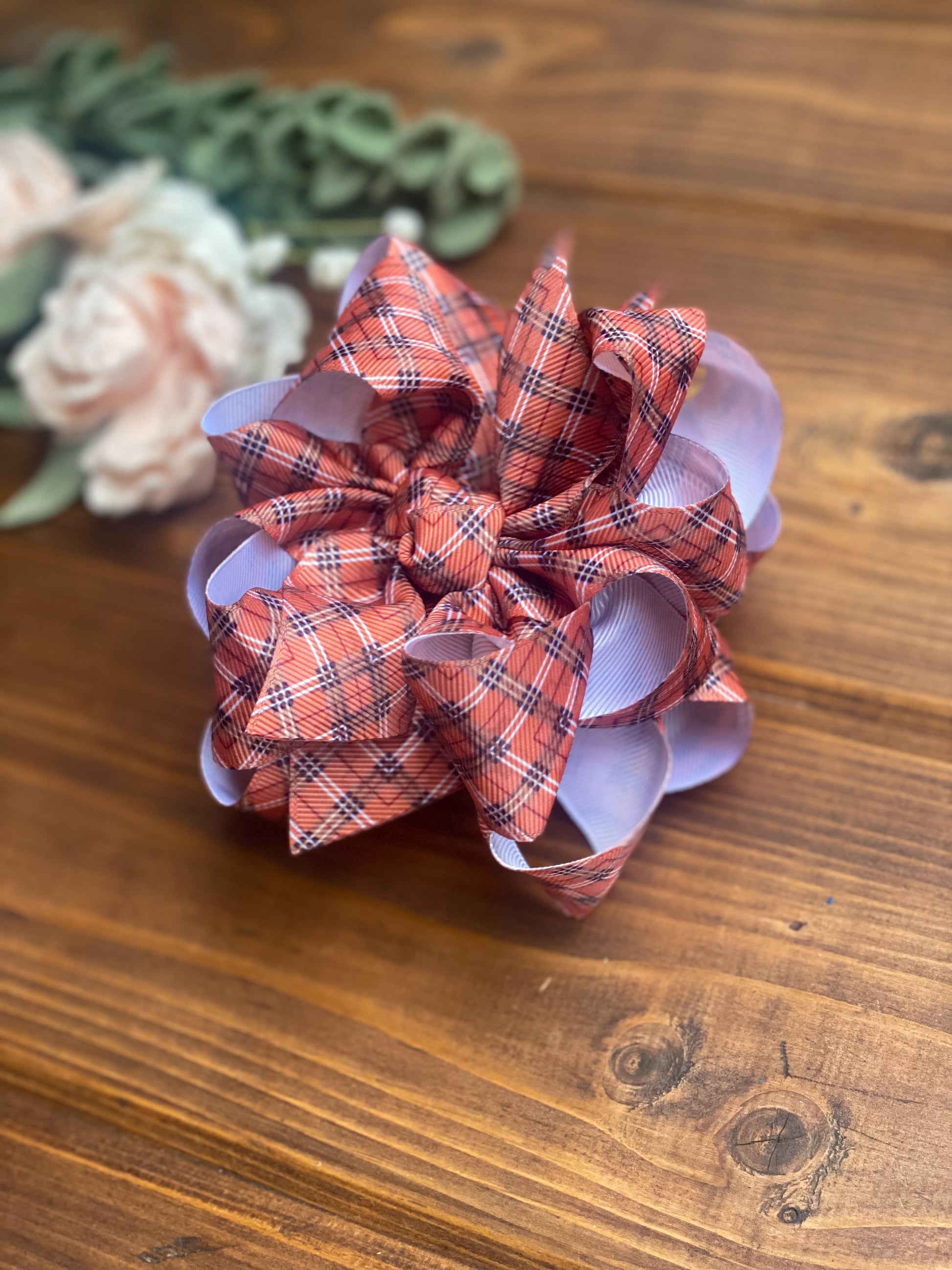 Fall Plaid Hair Bows - LilaReneeCreations