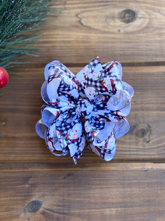 Plaid Santa Hair Bows - LilaReneeCreations