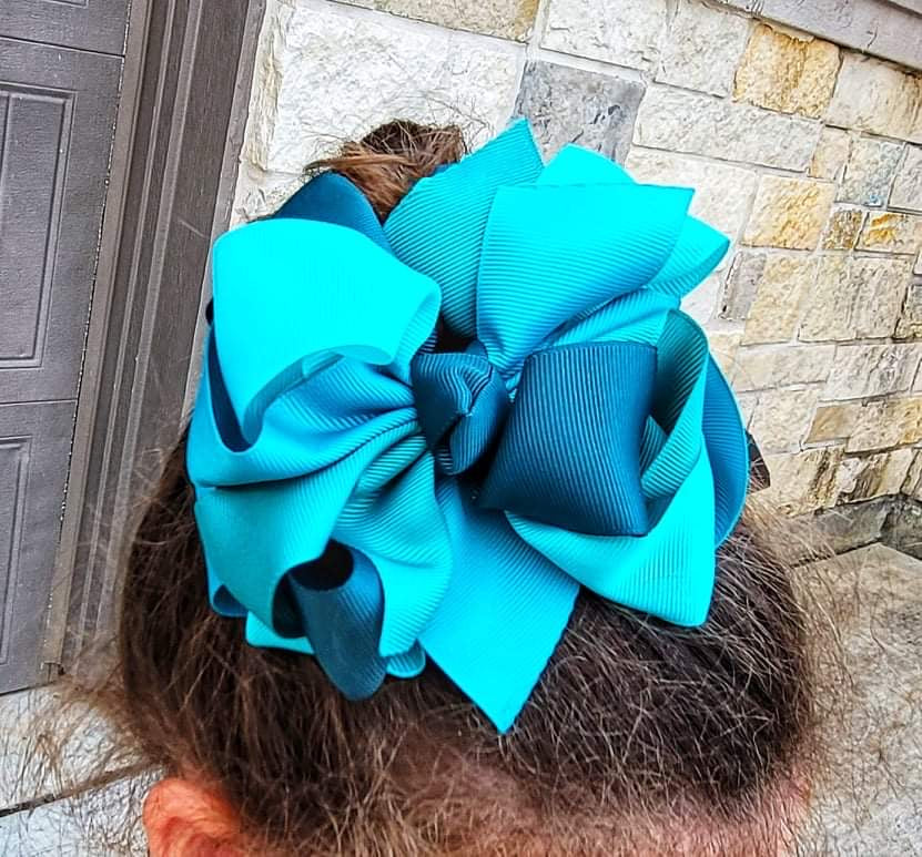 Teals Ombre Multi Hair Bows - LilaReneeCreations