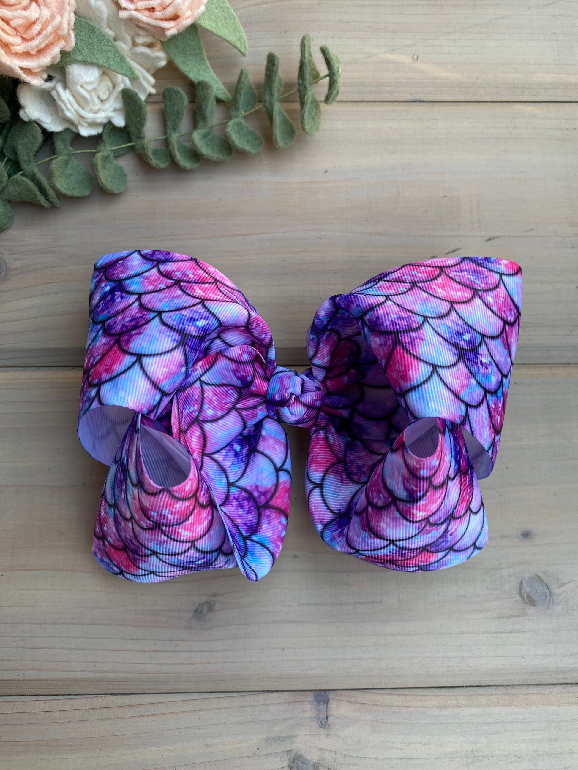 Colorful Scales XL Boutique Hair Bows - LilaReneeCreations