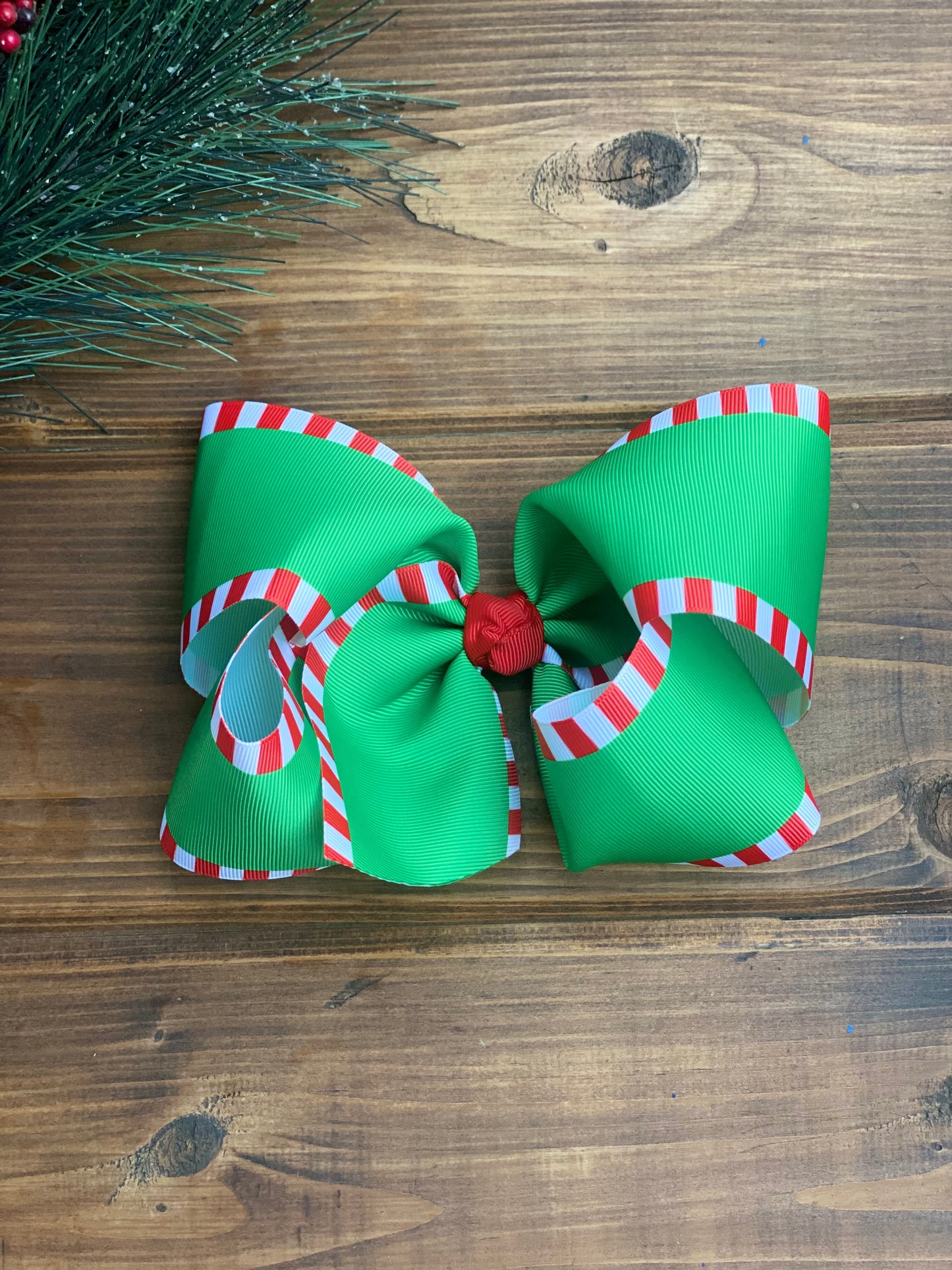 Grinchmas Stripes XL boutique Hair Bows - LilaReneeCreations