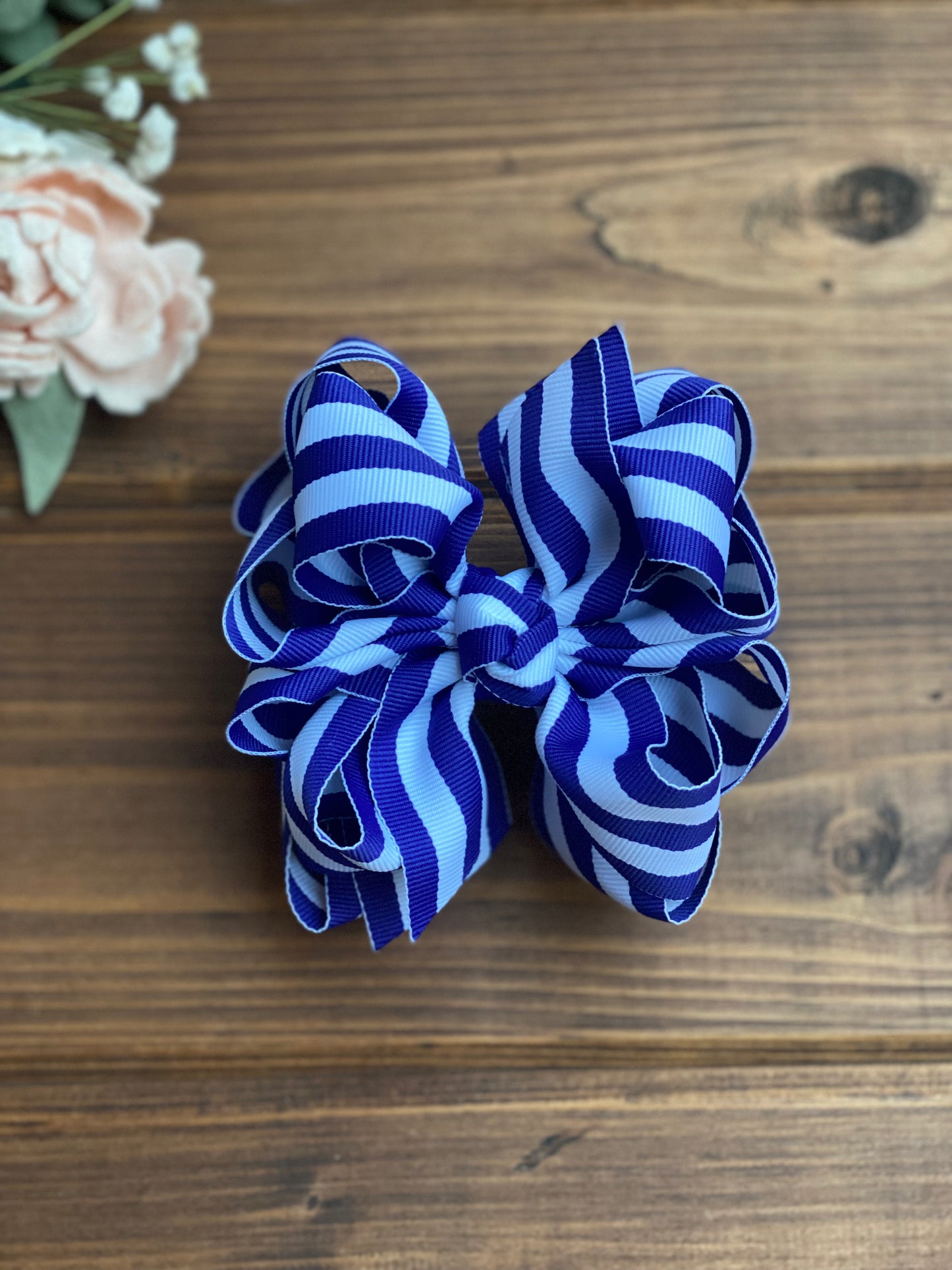 Royal Taffy Stripe Hair Bows - LilaReneeCreations