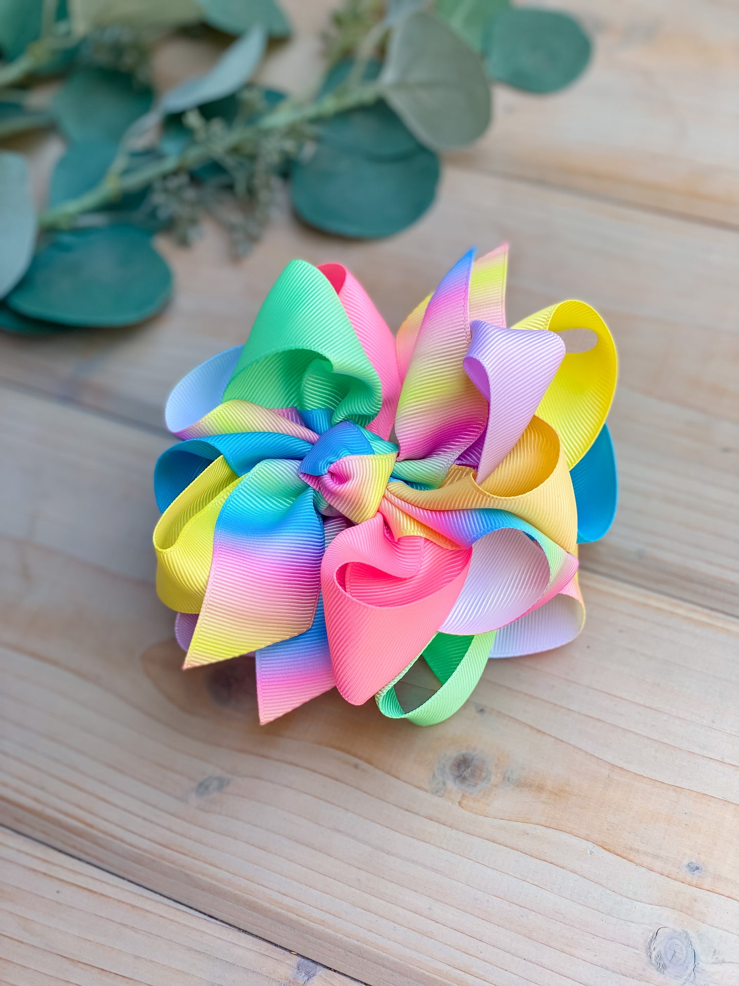 Vertical Bright Ombre Multi Hair Bow - LilaReneeCreations