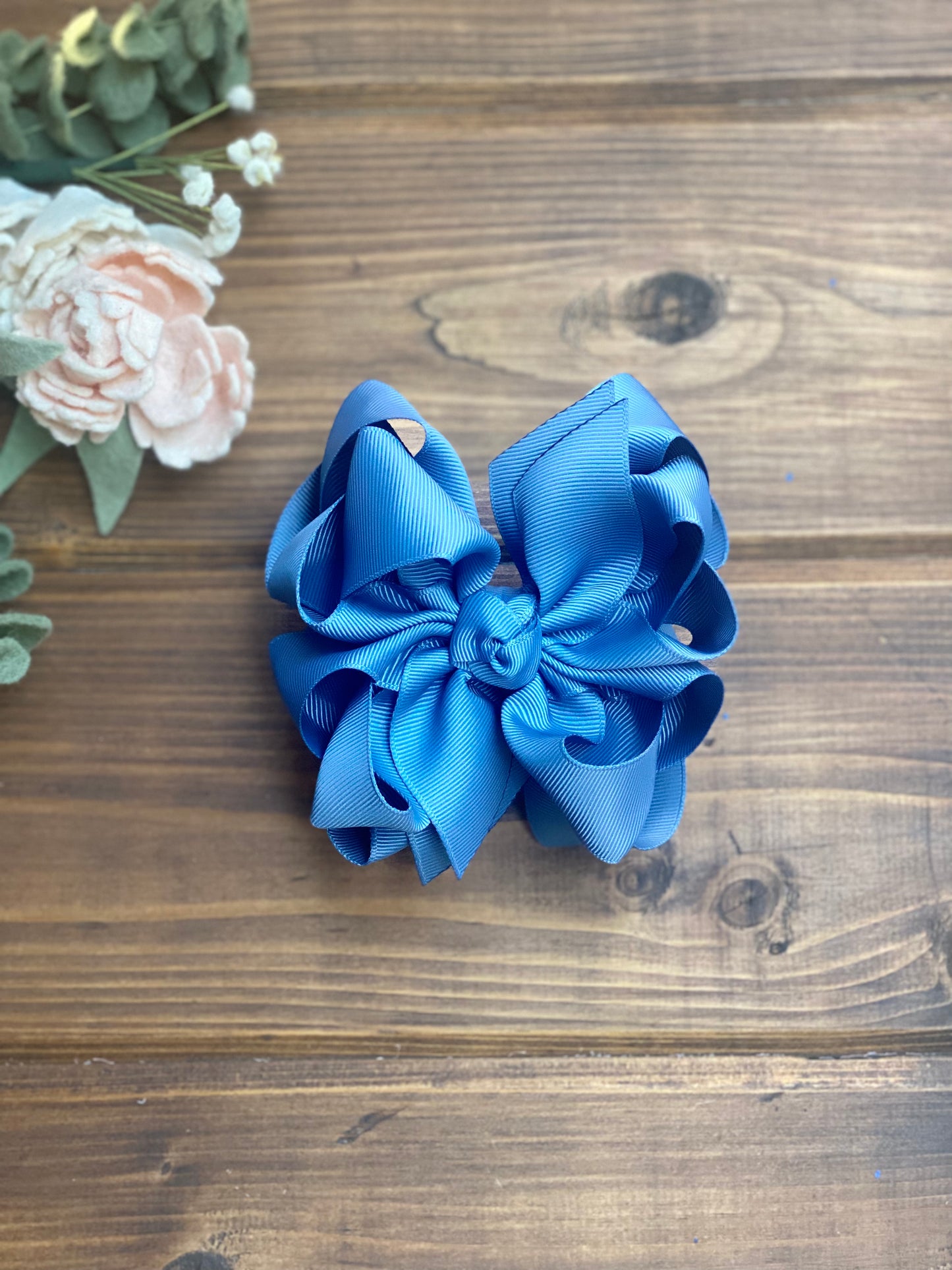 Antique blue Solids Hair Bows - LilaReneeCreations