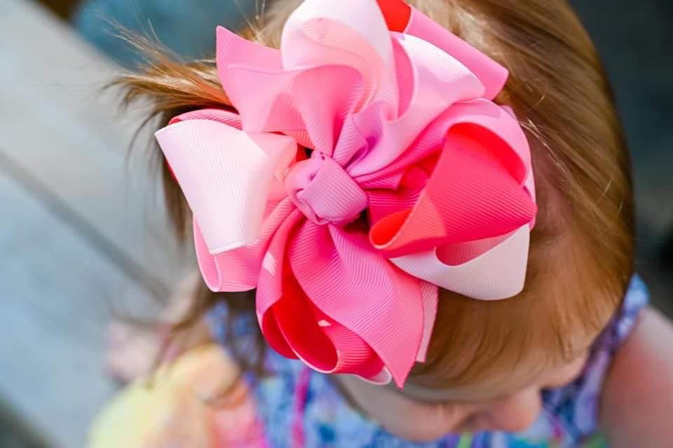 Light Pinks Ombre Multi Hair Bows - LilaReneeCreations