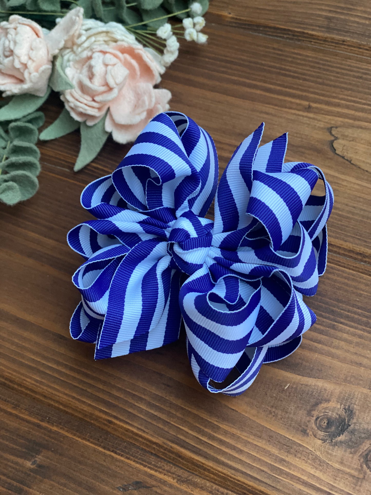 Royal Taffy Stripe Hair Bows - LilaReneeCreations